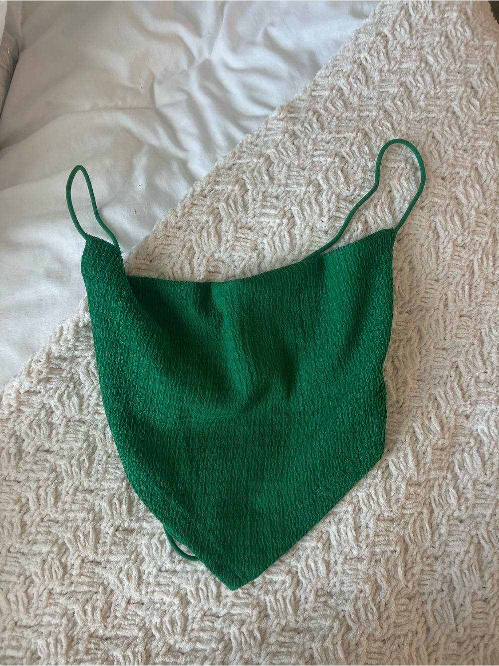 SHEIN Green Textured Bandana Cami Top